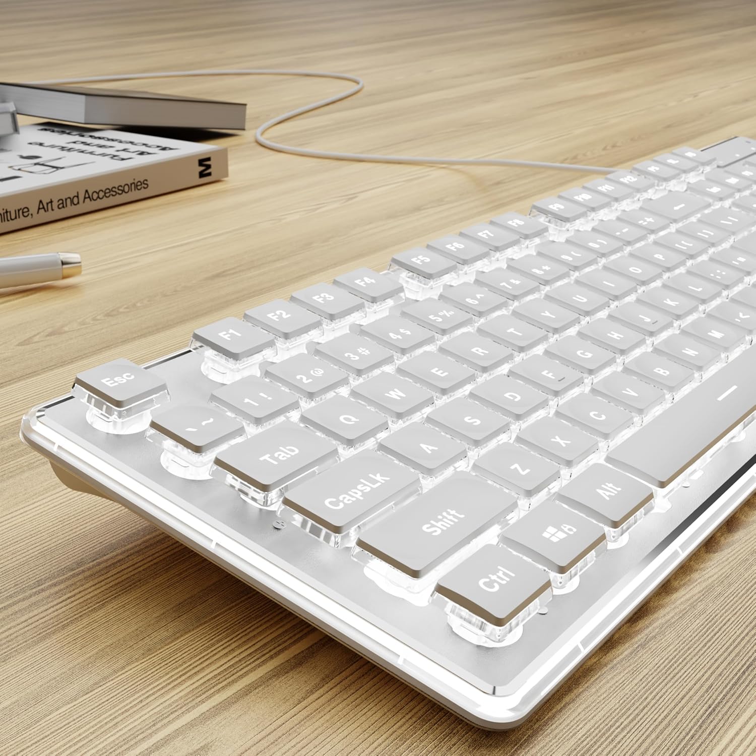 Pc Gaming Fullset - لوحة مفاتيح سلكية USB بإضاءة خلفية