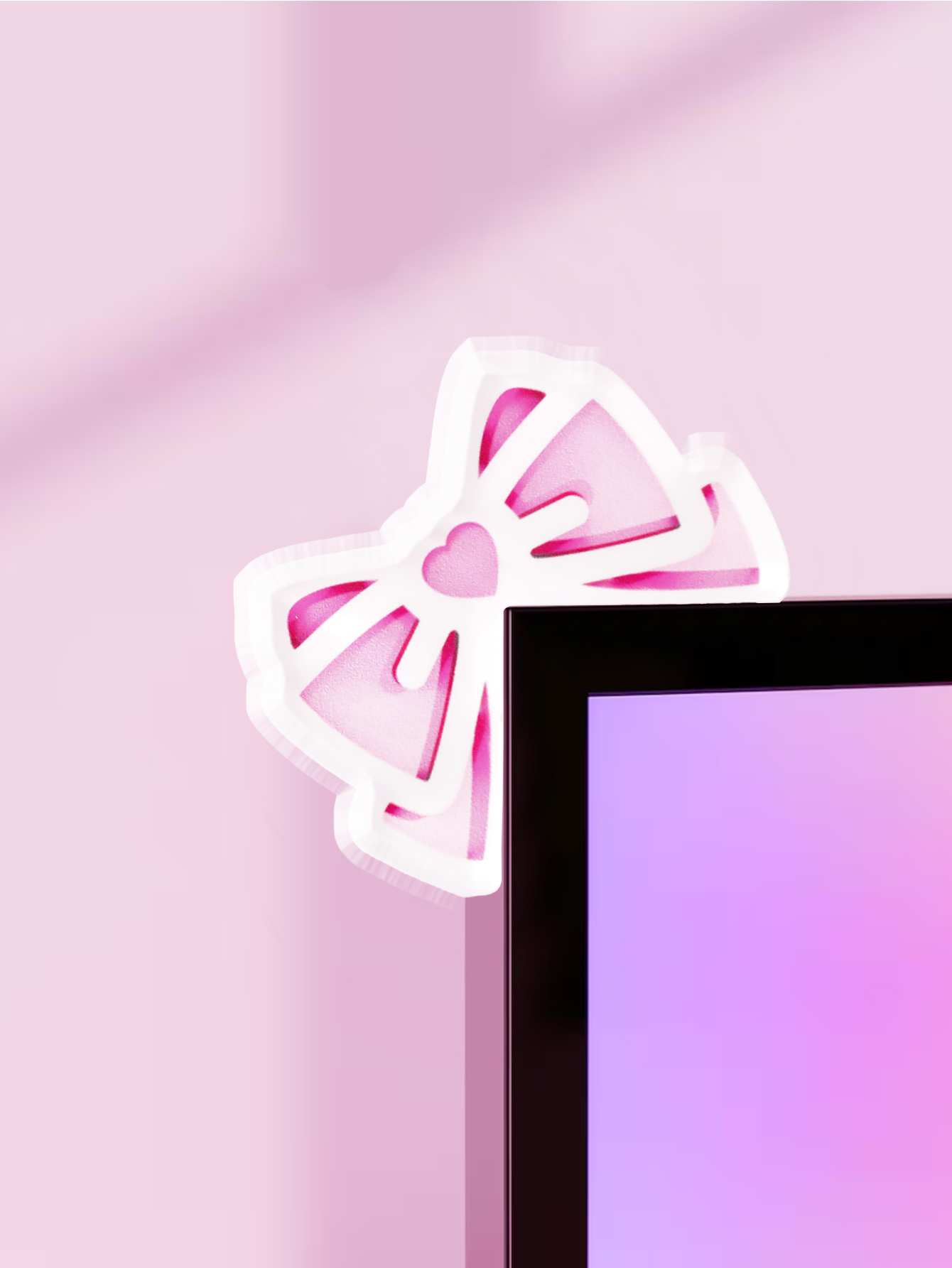 Pc Gaming Pink - زينة شاشة كمبيوتر على شكل فيونكة